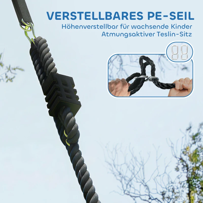 AIYAPLAY Nestschaukel Höhenverstellbar Hängeschaukel bis zu 300kg mit verstellbaren Seilen 100 x 100 x 180 cm Mehrfarbig