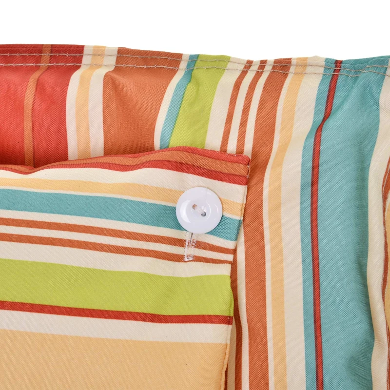 Outsunny Chaise suspendue hamac de voyage respirant portable 100 x 106 cm coton macramé polyester multicolore rayé
