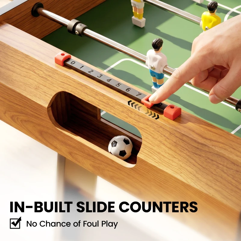 HOMCOM Folding Football Gaming Table Mini Foosball Soccer Table for Family Fun Indoor Play Sports