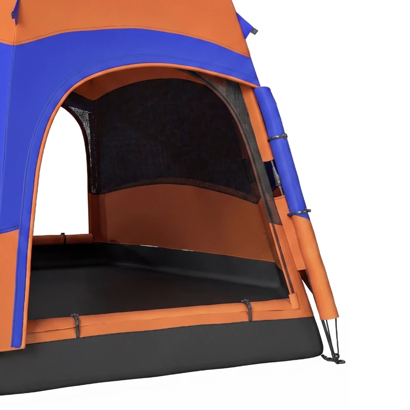 Outsunny Quick-Up Waterdicht Maken Tent - Dubbelwandige Familie Tent voor 4-6 Personen, Snel Op Te Zetten