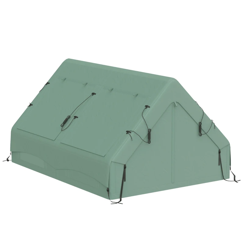 Outsunny Opblaasbare Tent 8-10 Personen Snelle Opzet 4-Seizoenen Waterdicht Krasbestendig Tent met Kachelopening Dakramen