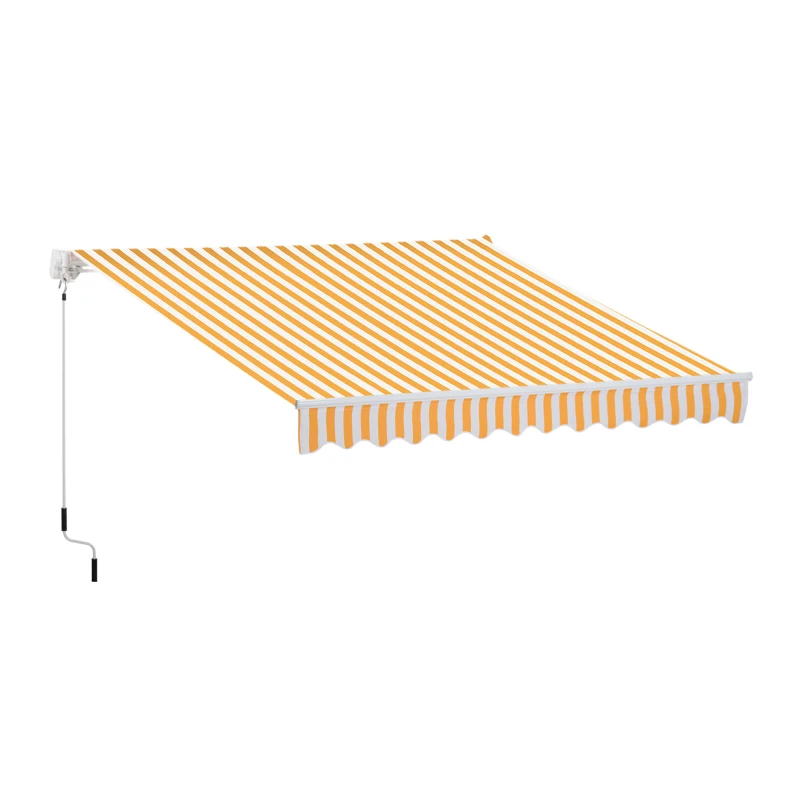 Outsunny Toldo de Pared con Brazo Articulado y Manivela Marco Resistente de Aluminio y Cubierta de Poliéster 295x245 cm Naranja