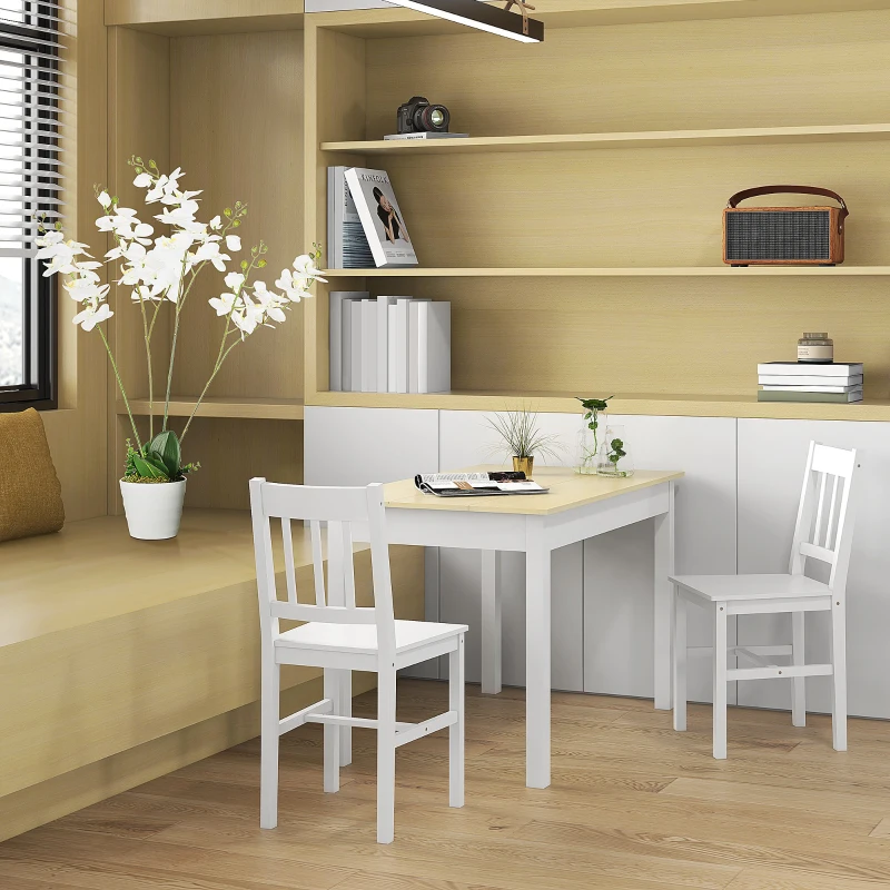 HOMCOM Mesa para 4-6 Personas para Comedor Cocina Salón de Melamina de Madera de Estilo Moderno 119x70x75 cm Roble y Blanco
