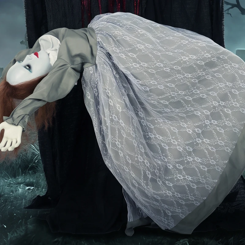 HOMCOM Halloween Animated Standing Witch with Floating Ghost Decoration with Rising and Falling Motion