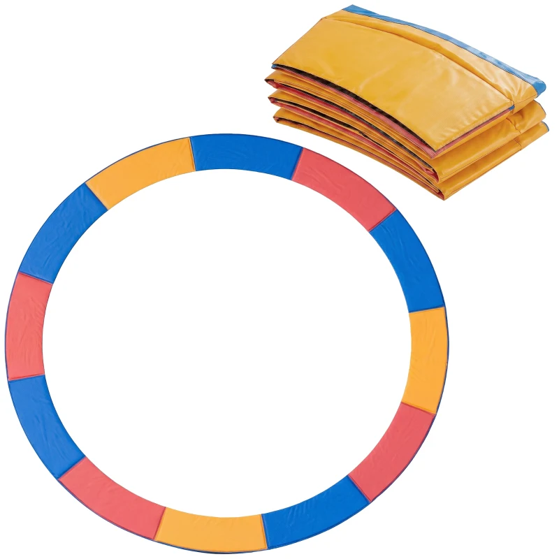 HOMCOM 12FT Trampoline Spring Cover, Plastic Trampoline Pad Replacement Safety Guard, Multicoloured