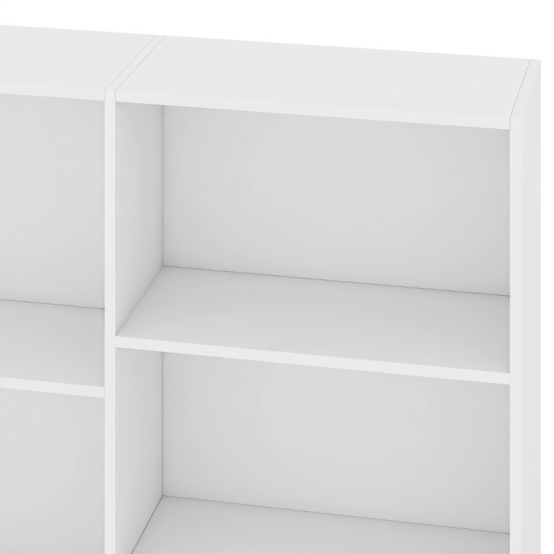 HOMCOM Estante 6 Níveis Prateleira de Armazenamento com 17 Compartimentos e Prateleiras Ajustáveis 149x23,6x188 cm Branco