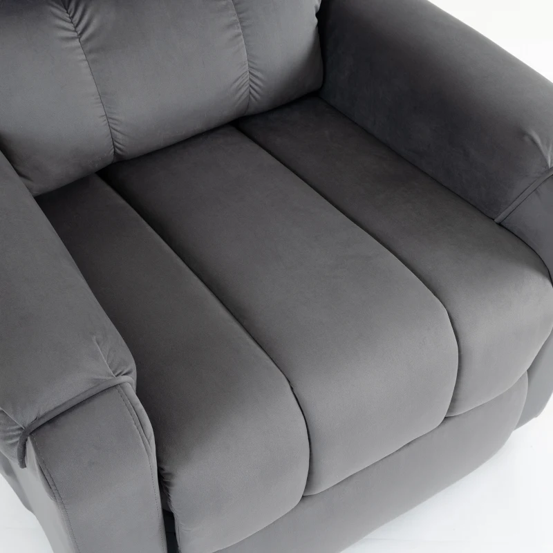 HOMCOM Fauteuil releveur électrique massage vibration et chaleur, fauteuil relax électrique en velours, gris foncé