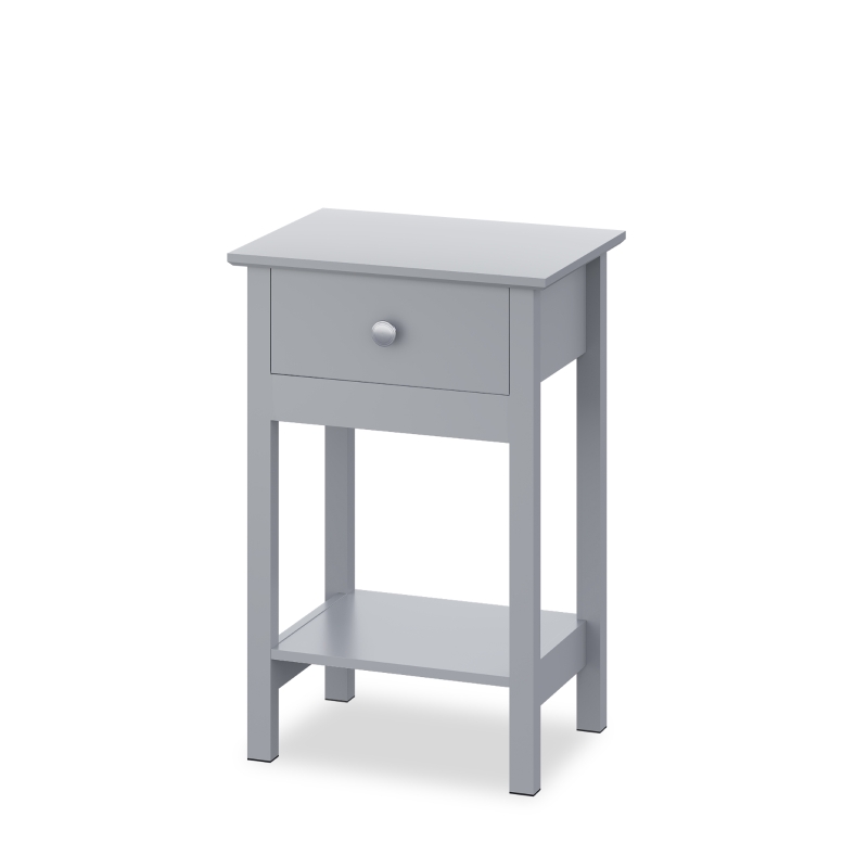 WLIVE Wooden Bedside Table, Nightstand with Shelf Drawer, Wooden Side Sofa Tables, for Small Spaces, End Tables for Living Room, Bedroom (1, Grey)