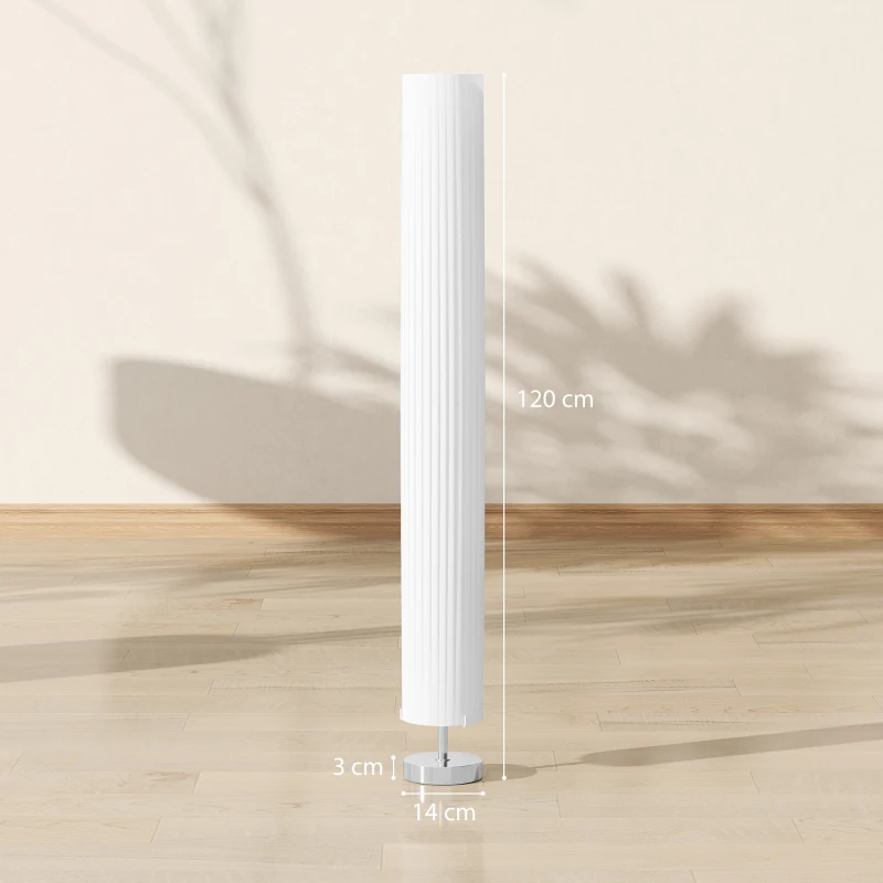 HOMCOM Stehlampe Wohnzimmer mit Schirm aus Polyester, 2 x E27 Fassung für Schlafzimmer 14 x 14 x 120 cm