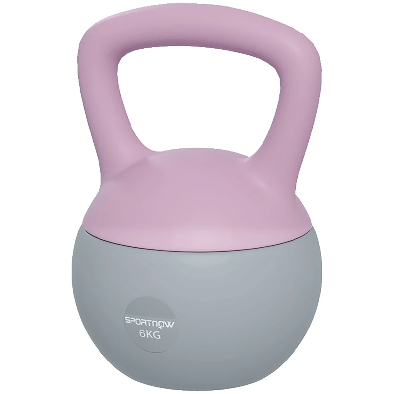 SPORTNOW 6KG Soft Kettlebell, Kettle Bell with Non-Slip Handle for Home Gym, Weight Lifting, Strength Training, Purple/Grey