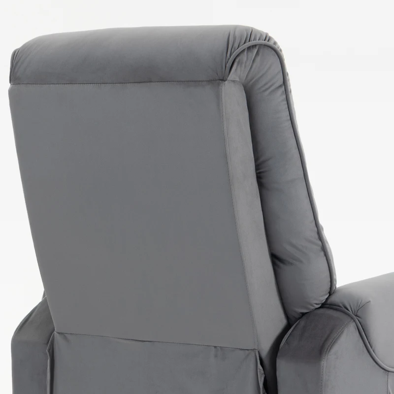 HOMCOM Fauteuil releveur électrique massage vibration et chaleur, fauteuil relax électrique en velours, gris foncé
