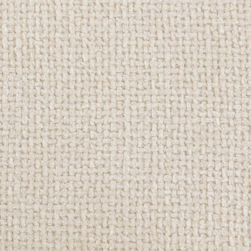HOMCOM Sitzhocker Hocker mit weichem Sitzkissen Stahlbeinen Fußhocker mit Chenille-Stoff, 45 x 41 x 38 cm, Cremeweiß