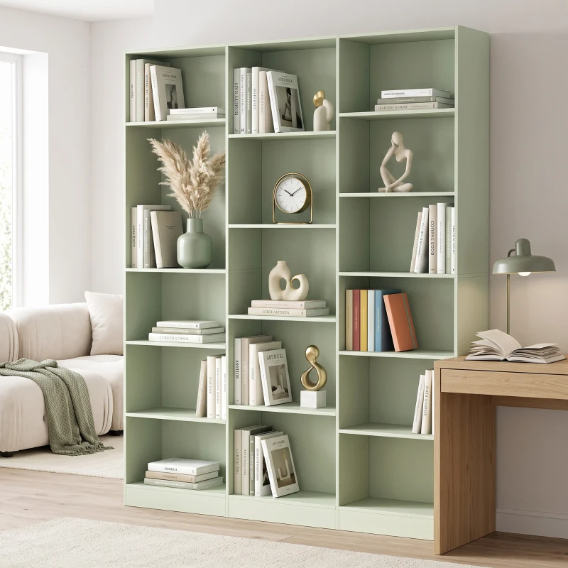 HOMCOM Estantería de 6 Niveles, Estante de Almacenamiento con 17 Compartimentos y Estantes Ajustables, 149 x 23,6 x 188 cm, Verde