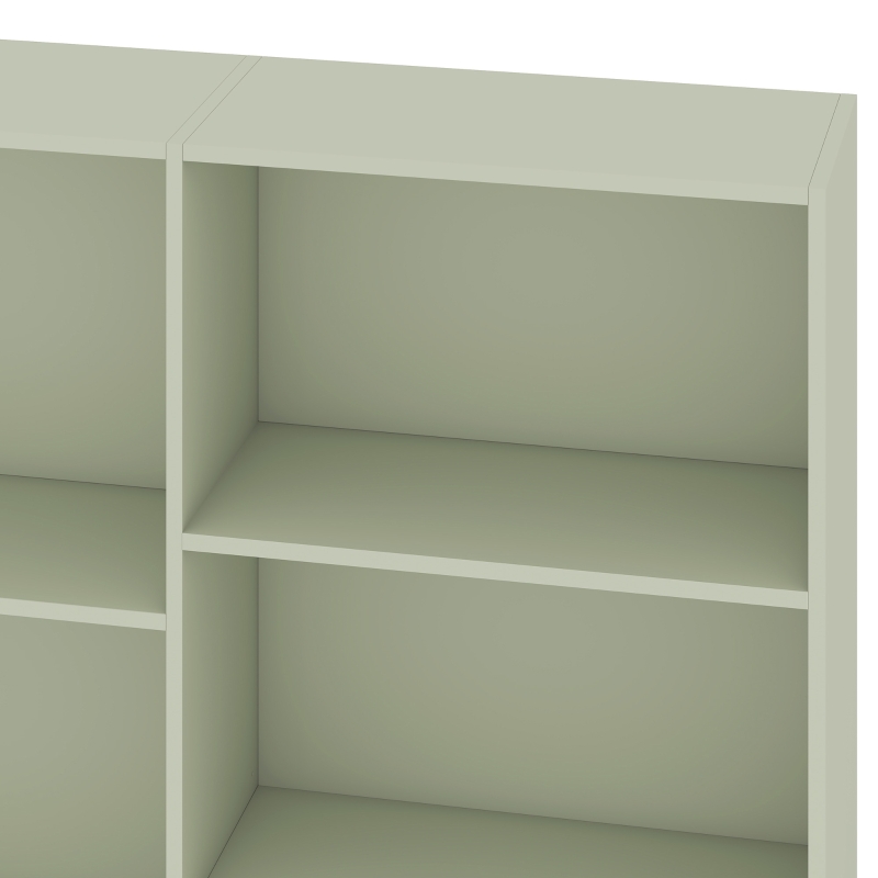 HOMCOM Bookcase with Open Storage, 6-Tier Bookshelf with Anti-Tipping Hardware, Light Green