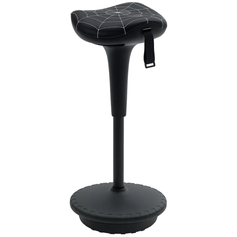 Vinsetto Bürohocker mit Schwenkfunktion, ergonomischer Hocker, höhenverstellbar 65,5-83,5 cm 120° neigbar Schwarz