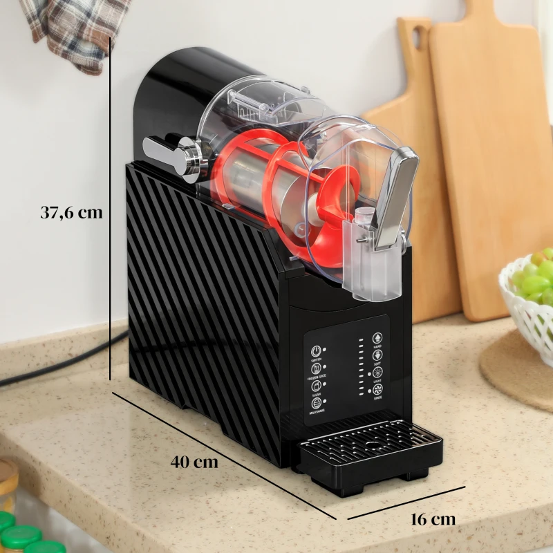 HOMCOM Slushy-Maschine, schnelle Kühlung, Rührfunktion, 2,4 L, Lichtfunktion, Schwarz