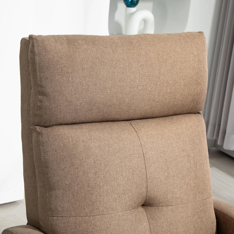 HOMCOM Sillón Reclinable Manual Sofá Individual con Reclinación hasta 155º Carga 150 kg Marrón