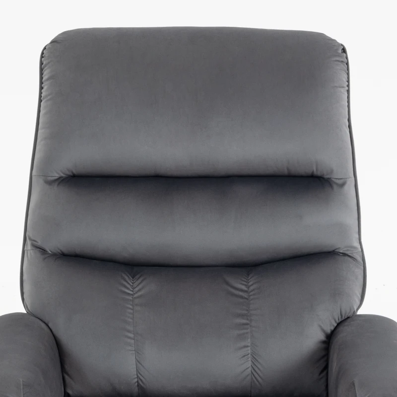 HOMCOM Fauteuil releveur électrique massage vibration et chaleur, fauteuil relax électrique en velours, gris foncé