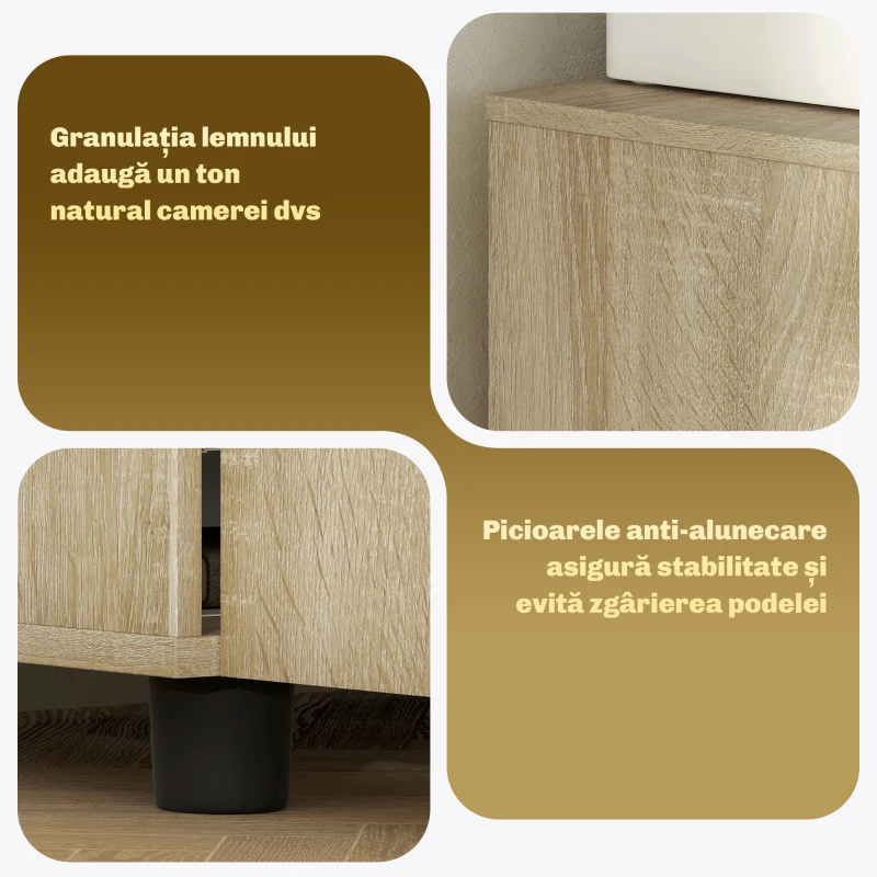 Vinsetto Dulap de birou multifuncțional pentru documente cu încuietoare, 2 uși și raft interior, 80x40x80 cm, stejar