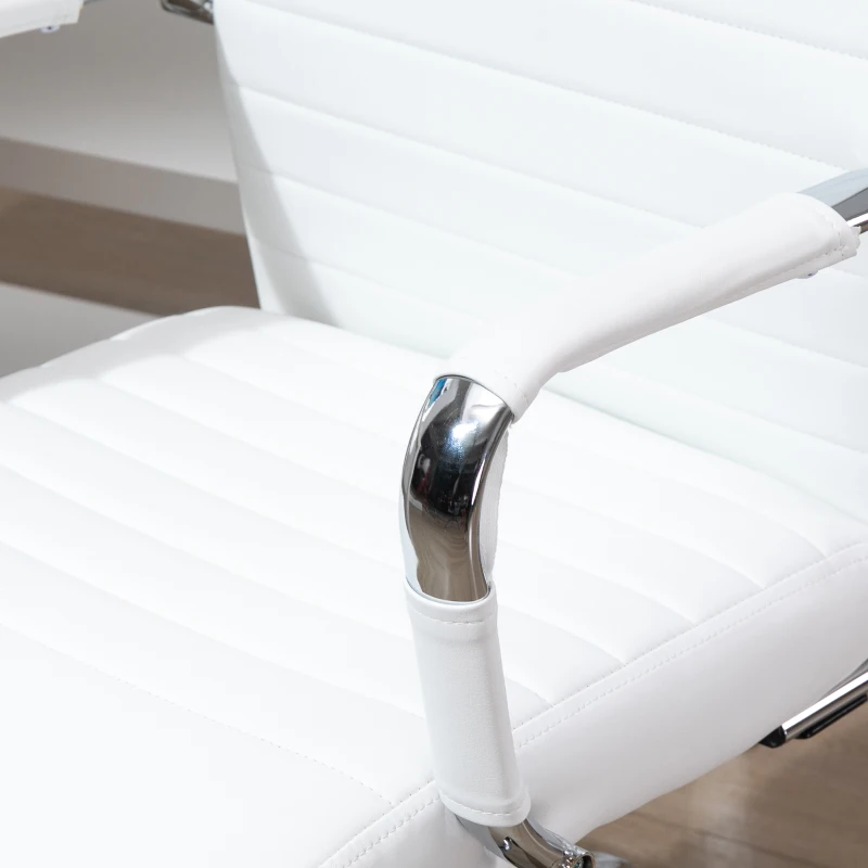 Vinsetto Cadeira de Escritório Ergonómica Giratória 360° Basculante com Altura Ajustável 54x62x104-114 cm Branco