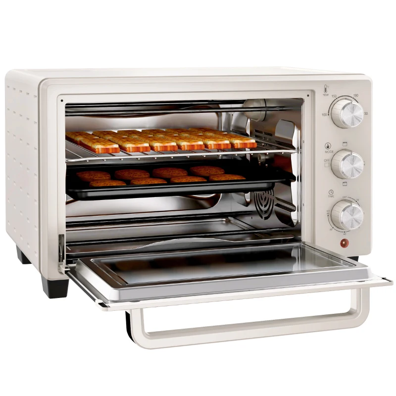 HOMCOM 21L Mini Countertop Oven, 100°C-230°C Adjustable Temp - White