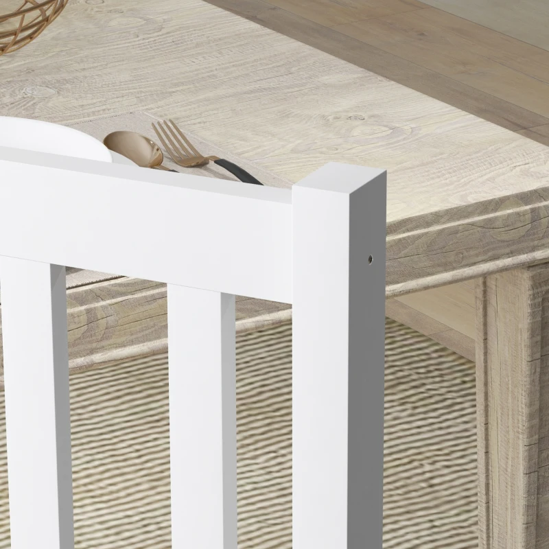 HOMCOM 4er-Set Küchenstühle Esszimmerstühle Stühle, Massivholz, modernes Design, 38, 5 cm x 47,5 cm x 99 cm, Natur