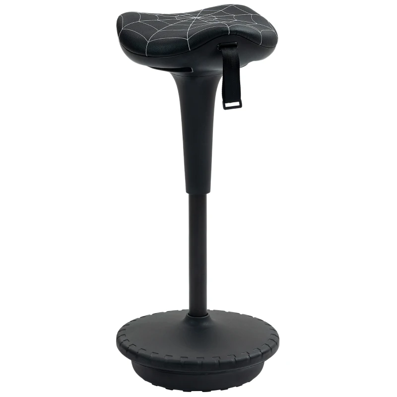 Vinsetto Bürohocker mit Schwenkfunktion, ergonomischer Hocker, höhenverstellbar 65,5-83,5 cm 120° neigbar Schwarz