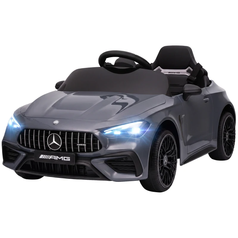 AIYAPLAY Licensed Mercedes AMG Kids Electric Car, 12V Ride On Car with Dual Motors, Remote Control for 3-6 Years, Grey