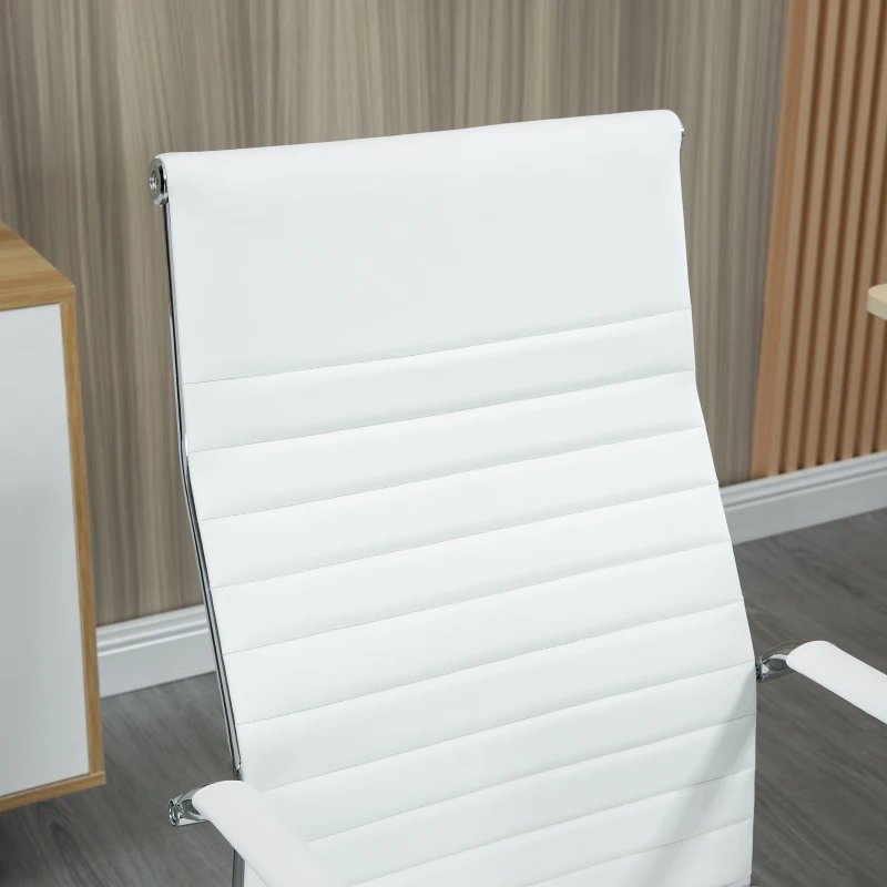 Vinsetto Cadeira de Escritório Ergonómica Giratória 360° Basculante com Altura Ajustável 54x62x104-114 cm Branco