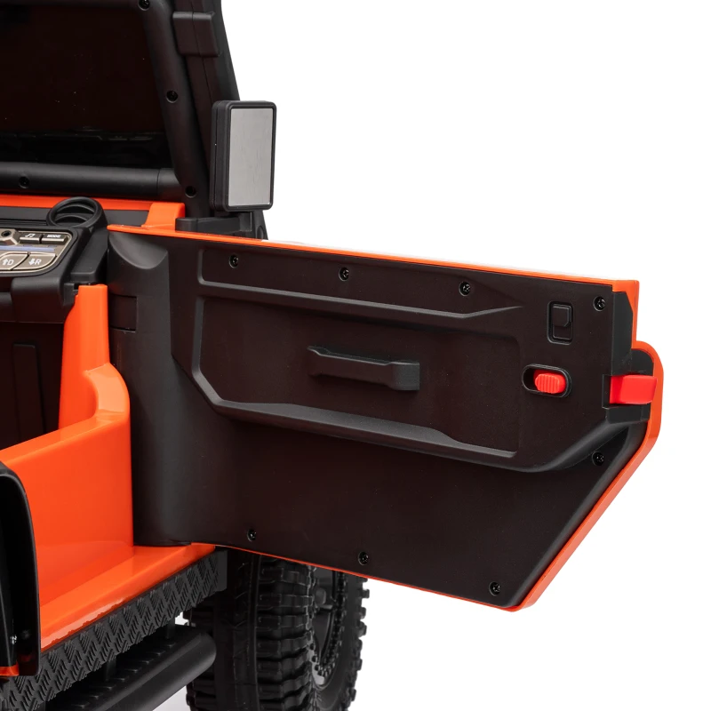 AIYAPLAY Kids Ride On Car with Remote Control, Music, Horn, 4 Spring Suspension Wheels, LED Lights for 3-5 Years Old, Orange