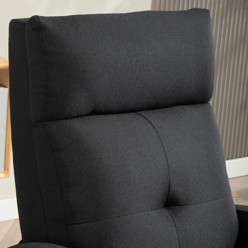 HOMCOM Relaxsessel mit Liegefunktion, ausfahrbares Fußteil, Taschenfederkern, bis 150 kg, Schwarz