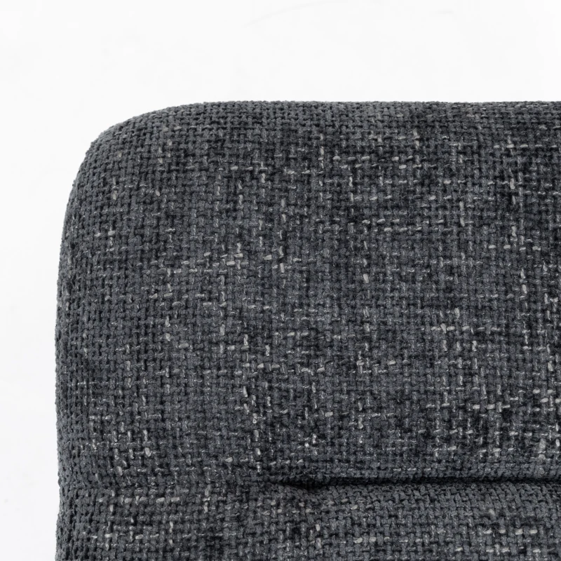 HOMCOM Sitzhocker Hocker mit weichem Sitzkissen Stahlbeinen Fußhocker mit Chenille-Stoff, 45 x 41 x 38 cm, Dunkelgrau