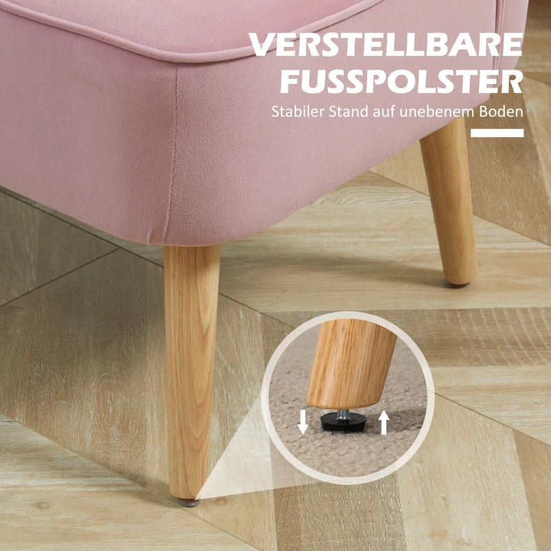 HOMCOM Sofa 2-Sitzer Stoffsofa Couch Polstersofa Loungesofa breit Rosa