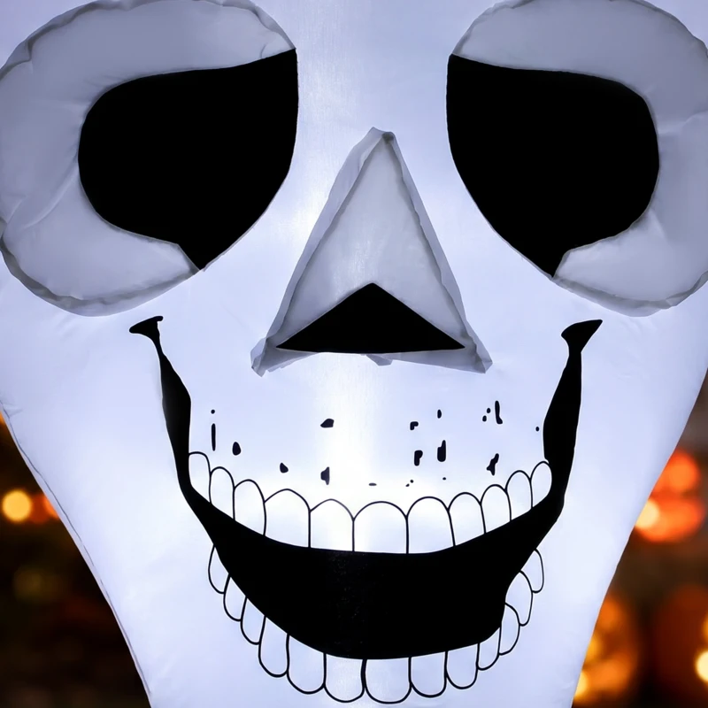 Outsunny Inflatable Ground Crawling Skeleton, Scary Halloween Decoration with Built-in LED Lights for Indoor Outdoor Decor