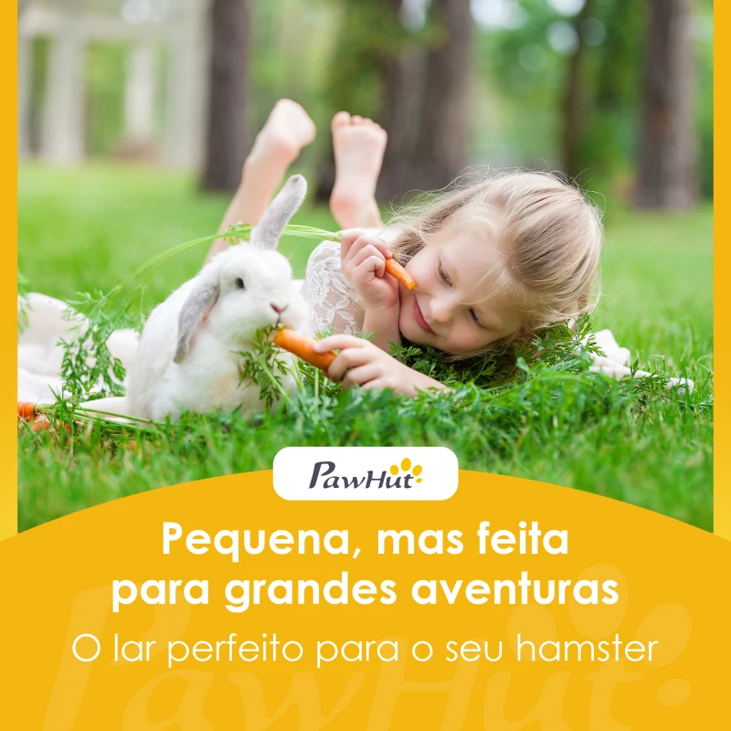 PawHut Coelheira de Madeira para Coelhos Médios com Teto de Asfalto Abatível e Bandeja Removível Porta 90x45x65 cm Cinzento