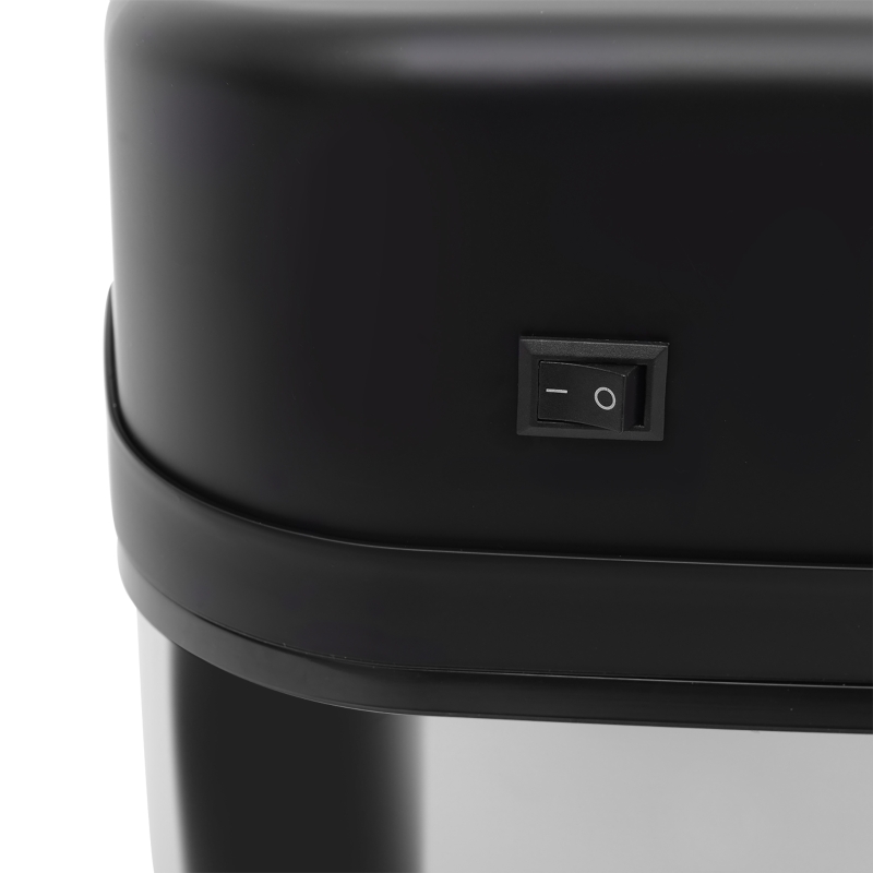 HOMCOM Sensor Mülleimer 20L Edelstahl Automatischer Mülleimer mit Bewegungssensor, Inneneimer 33 x 25 x 42,5 cm Silber+Schwarz