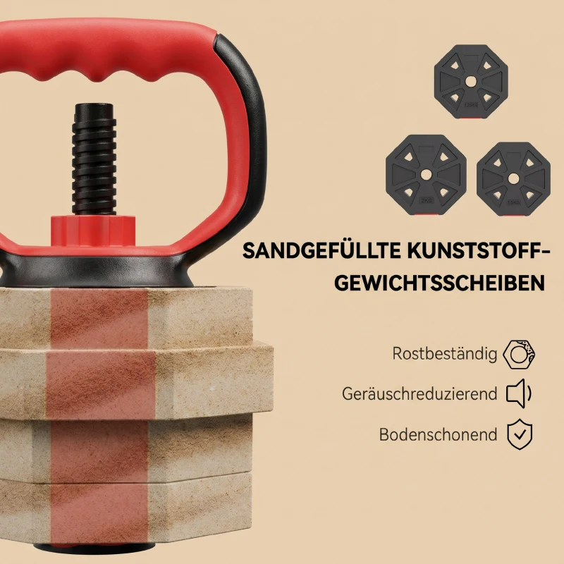 SPORTNOW 6-in-1 Hantelset Kurzhantel Set Kurzhanteln Langhanteln verstellbar 20 KG für Krafttraining Zuhause