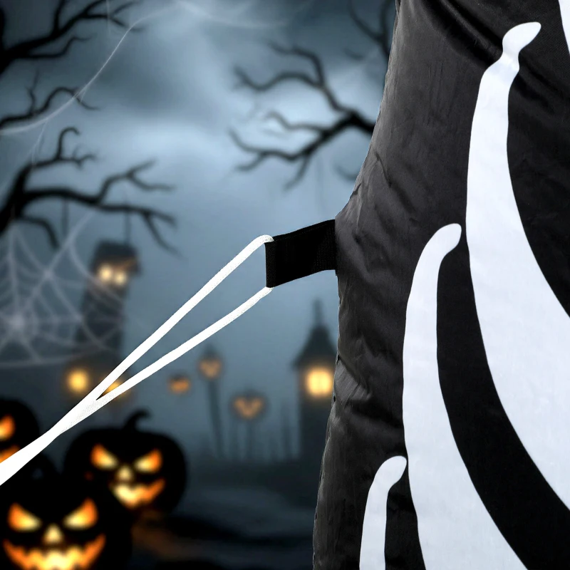 Outsunny Inflatable Ground Crawling Skeleton, Scary Halloween Decoration with Built-in LED Lights for Indoor Outdoor Decor