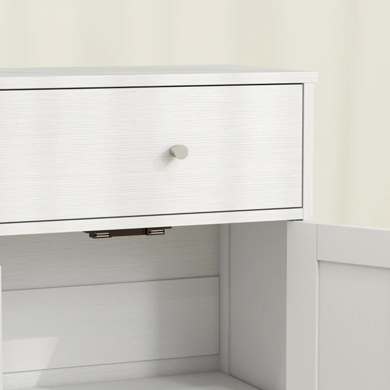HOMCOM Bathroom Floor Cabinet, Freestanding Bathroom Cabinet with Drawer, Door, Open Shelves, White