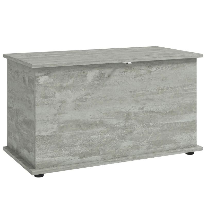 HOMCOM Baú de Arrumação Banco de Arrumação com Tampa Dobrável e Dobradiças de Segurança 80x40x45 cm Cinza