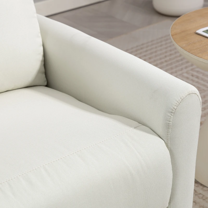 HOMCOM Sillón Relax Reclinable para TV con Muelles Ensacados para Salón Blanco Crema