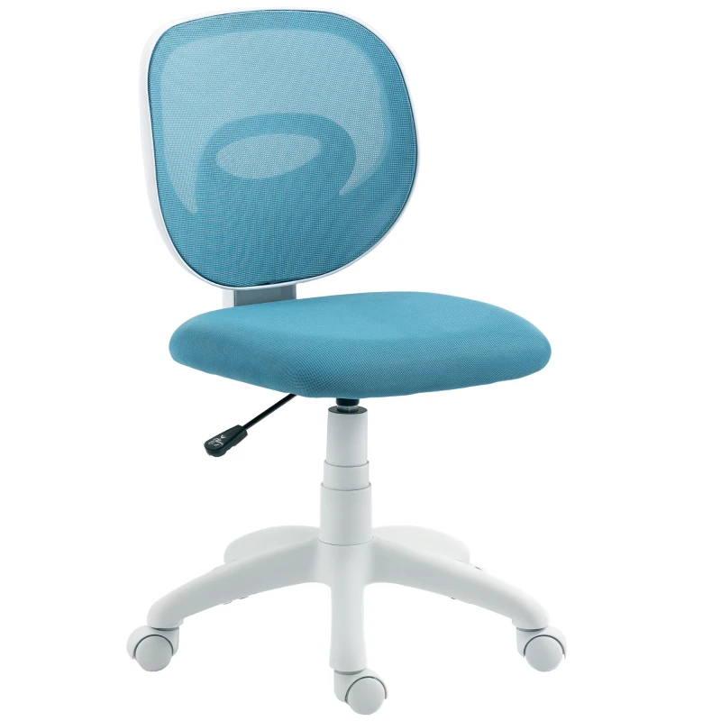 HOMCOM Bürostuhl Ergonomischer Schreibtischstuhl mit C-förmiger Rückenstütze, Höhenverstellbar Blau