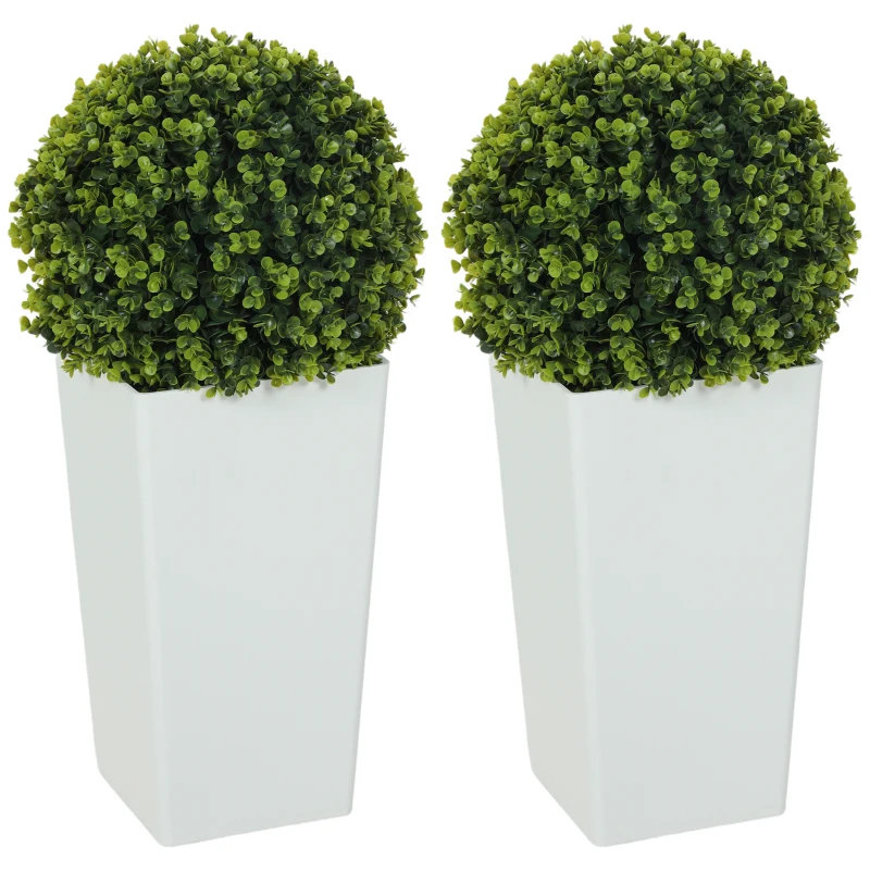 HOMCOM 2er-Set Künstlicher Eukalyptuskugeln 65 cm Kunstpflanze mit UV-Schutz, 330 Blättern im Topf, Grün