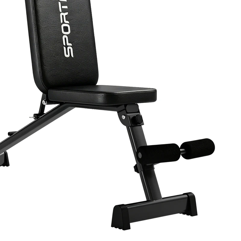 SPORTNOW Banco Ajustable con Bandas de Resistencia Plegable Inclinado/Declinado/Plano 75x45 cm Negro