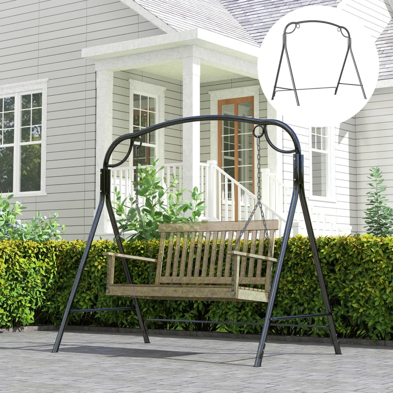 Outsunny Suporte para Baloiço de Metal Estrutura de Baloiço Resistente com Pés em Forma de A Carga 220 kg  172x126x170 cm Bronze
