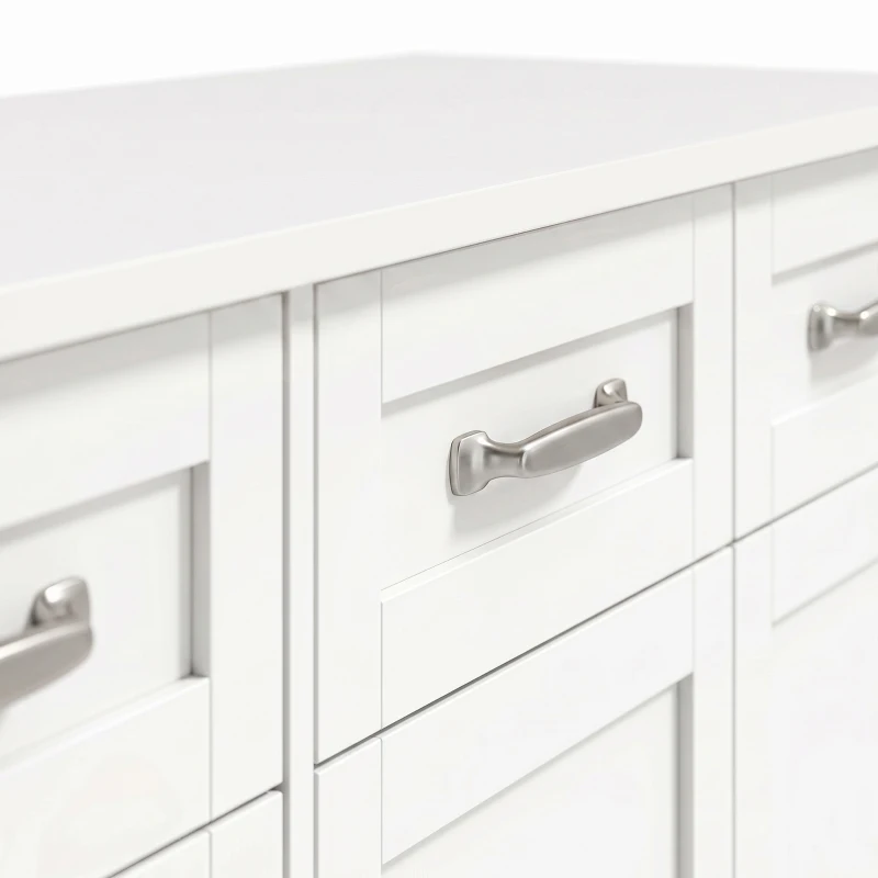 HOMCOM Buffet para Cozinha com Gavetas, Portas, Prateleiras Ajustáveis, Estilo Shaker, Dispositivo Anti-Tombamento, 140x38x80cm, Branco