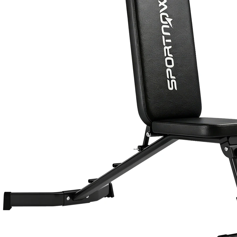 SPORTNOW Banco Ajustable con Bandas de Resistencia Plegable Inclinado/Declinado/Plano 75x45 cm Negro