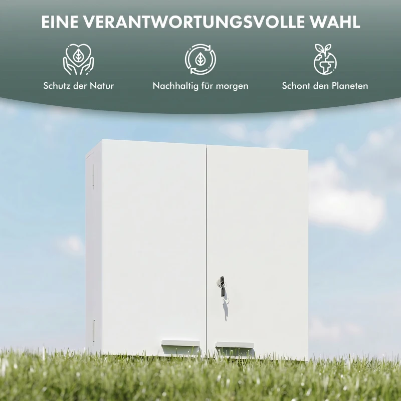 HOMCOM Medizinschrank abschließbar 2-türig Hängend Medikamentenschrank mit 11 Fächer 2 Schlüssel, 53 x 20 x 53 cm, Weiß