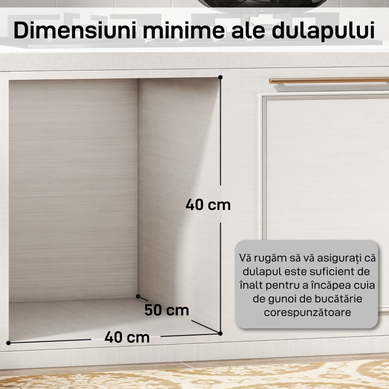 HOMCOM Cos de Gunoi Extractibil Sub Chiuveta 31L, 3 Recipiente Detasabile, 48x34,3x35,1 cm, Gri Deschis