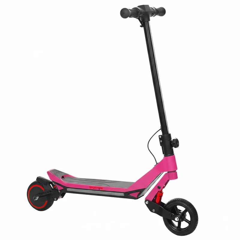 SPORTNOW Electric Scooter for Kids, Foldable E Scooter for Age Age 6+ with LED Display, RGB lights, Up to 16km/h, Pink